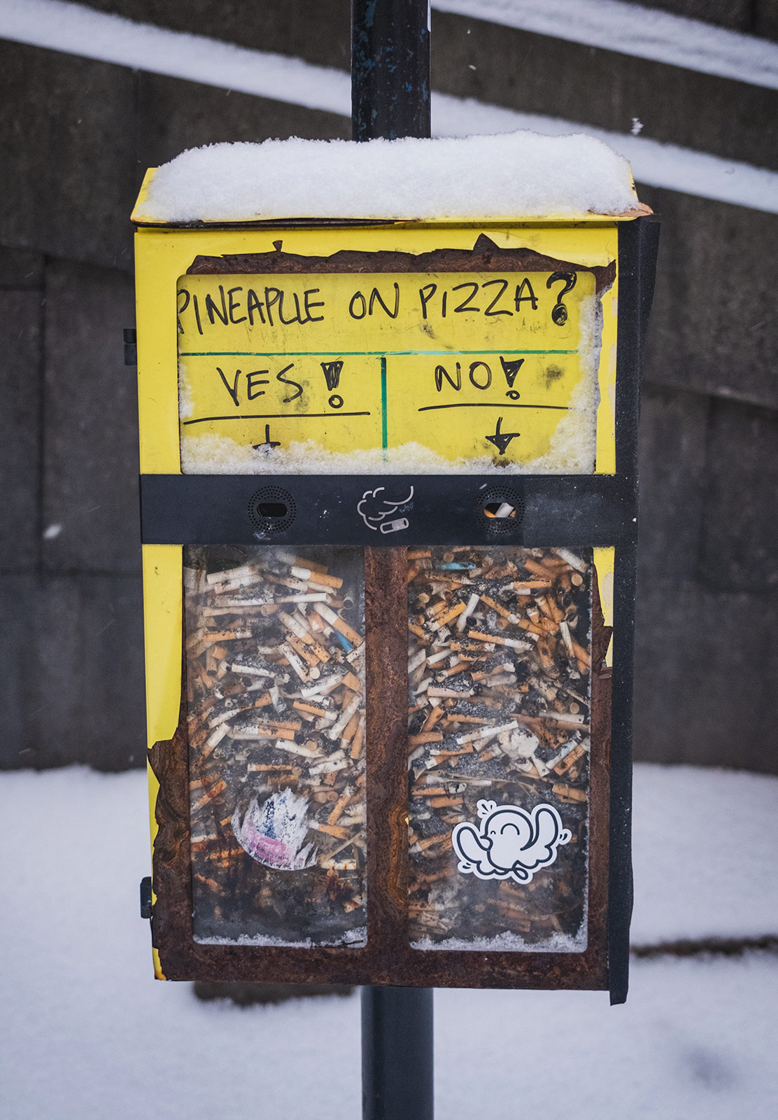 Pineapple on pizza ashtray