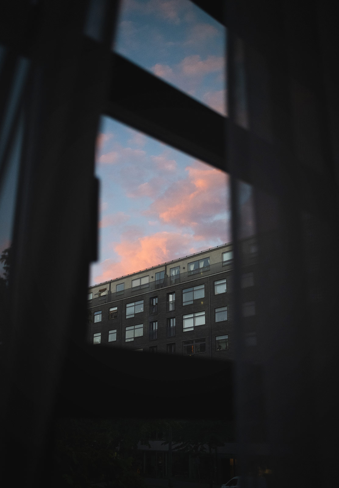 Pink clouds at sunset