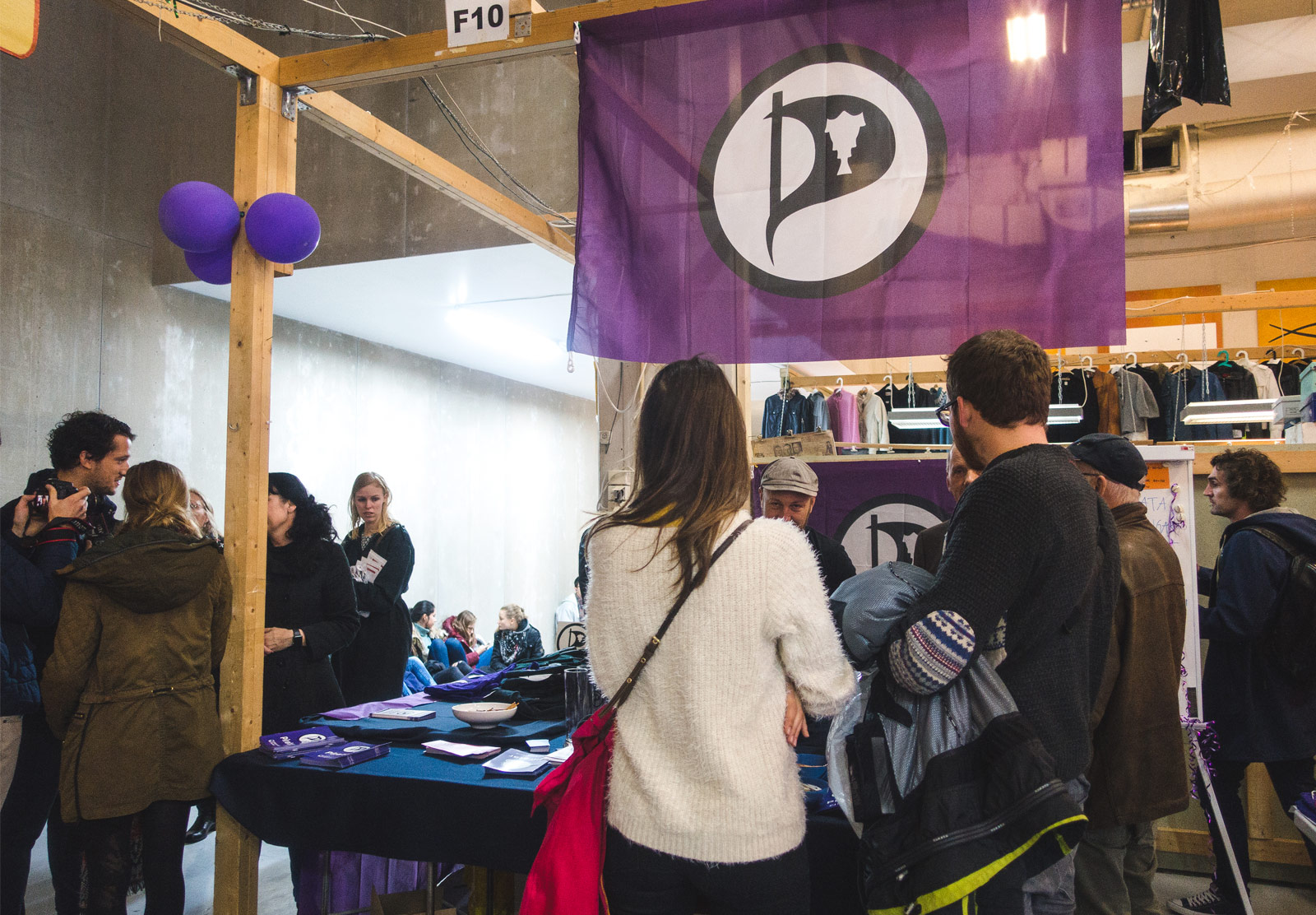 Pirate party booth and flag