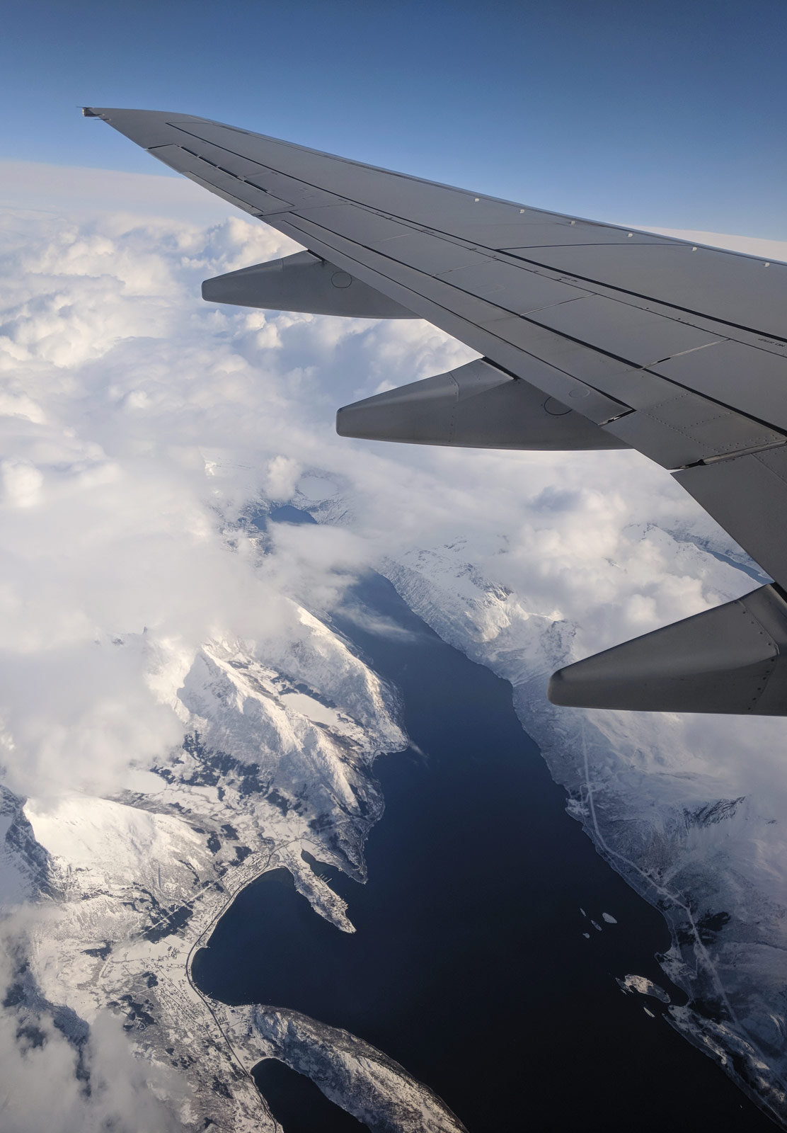 Mountains from plane window