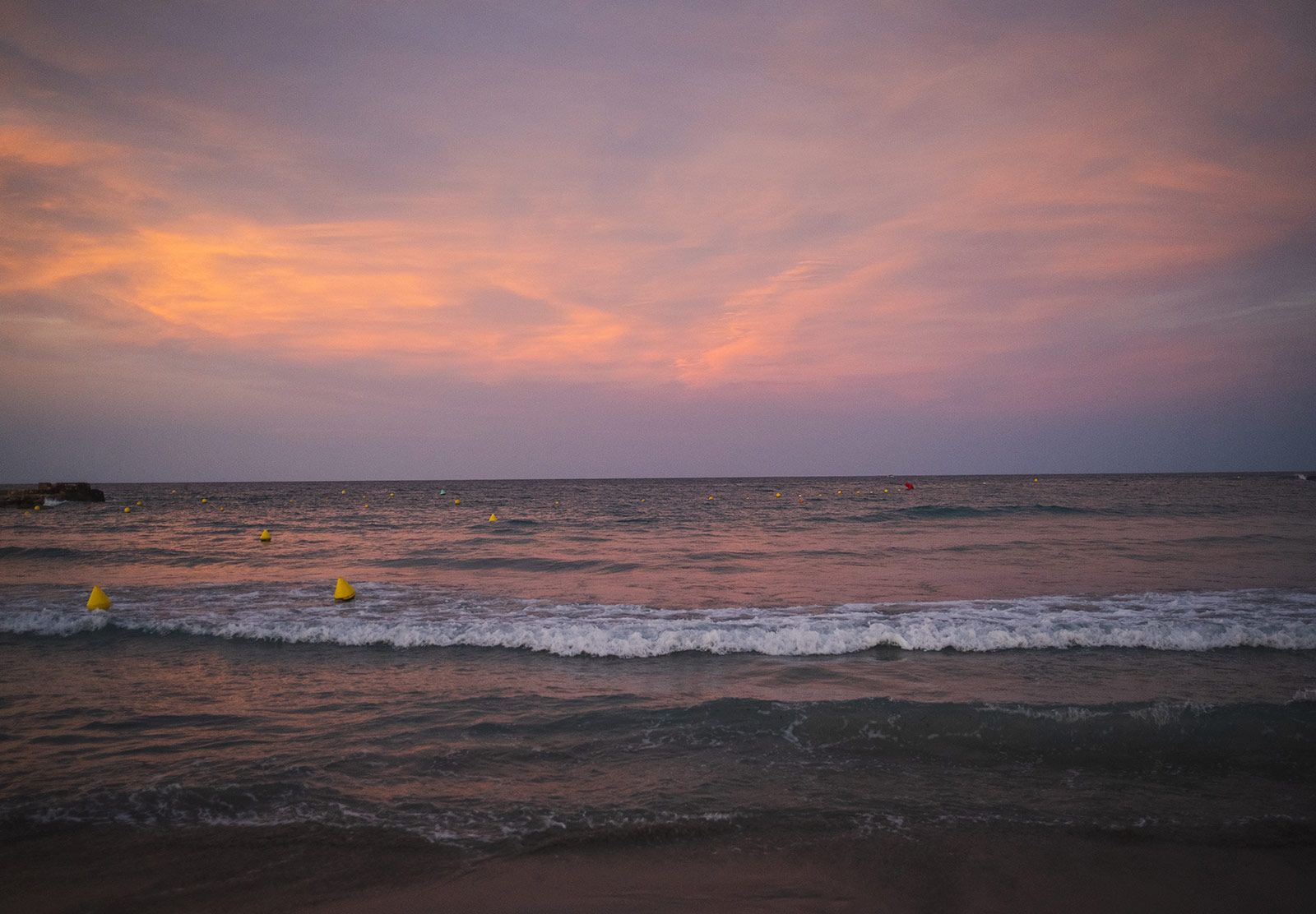 Colourful sky over ocean