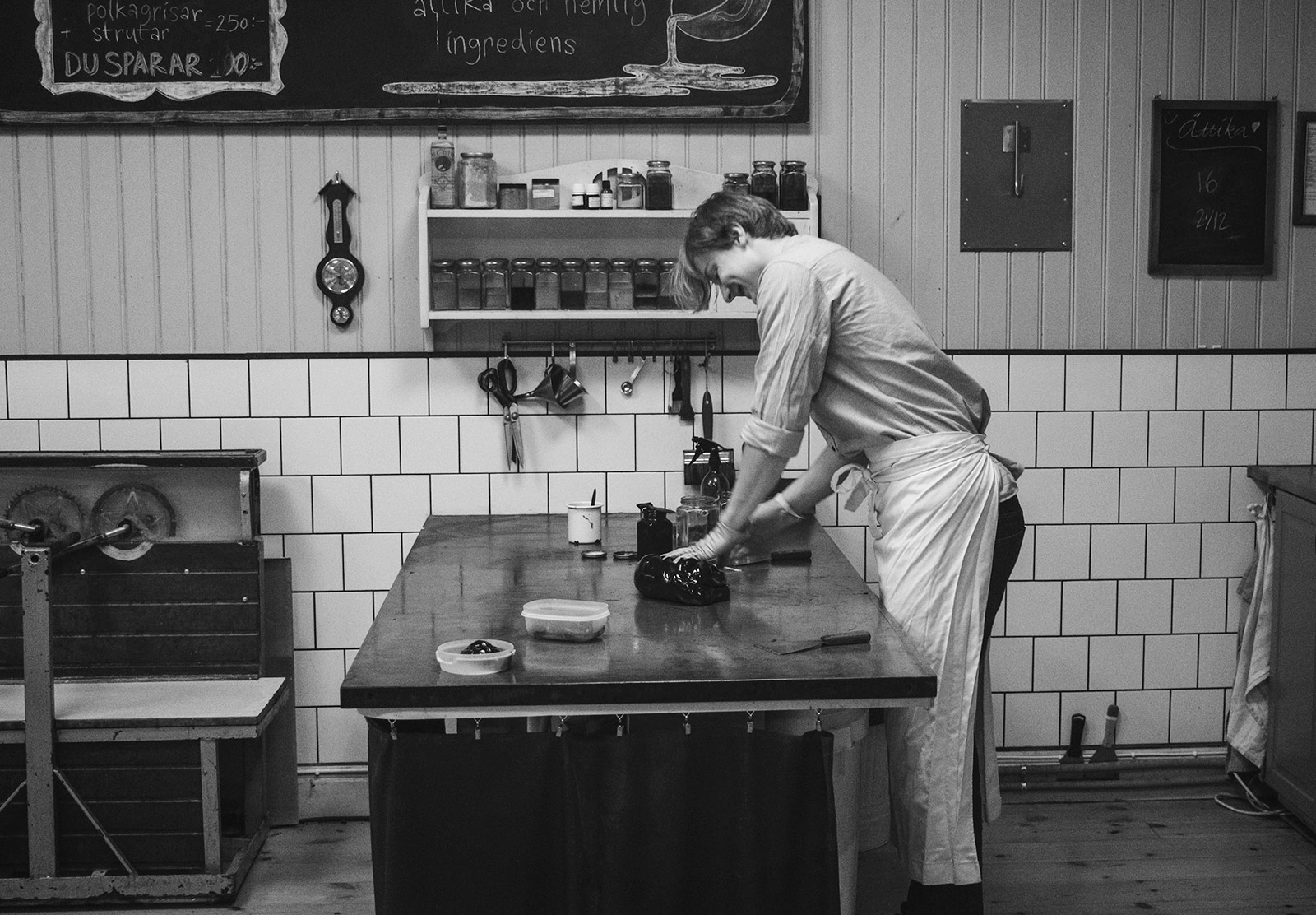 Man making candy