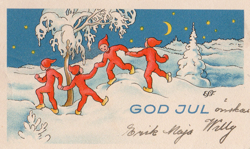 Elves dancing in the snow
