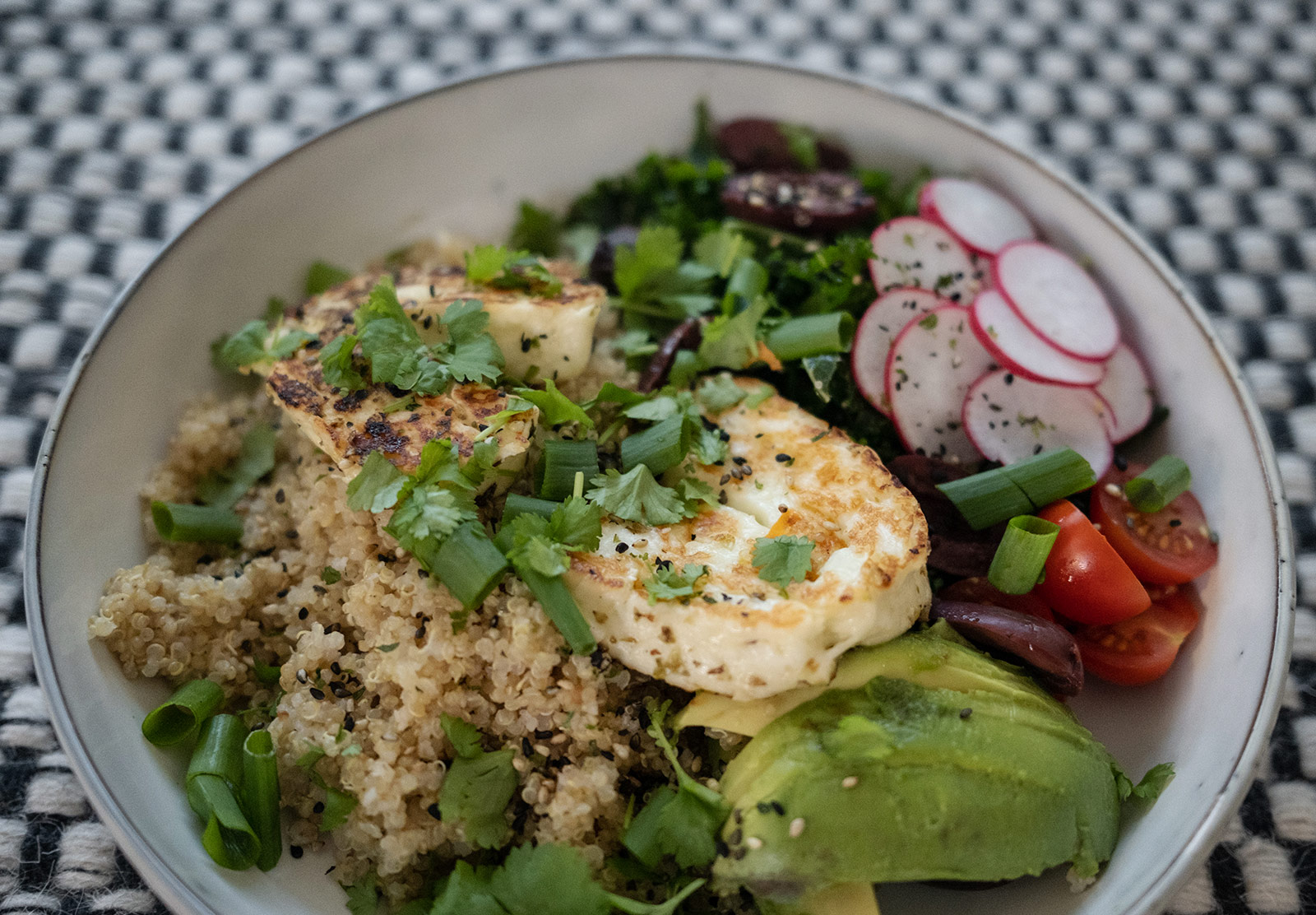 Halloumi in a bowl