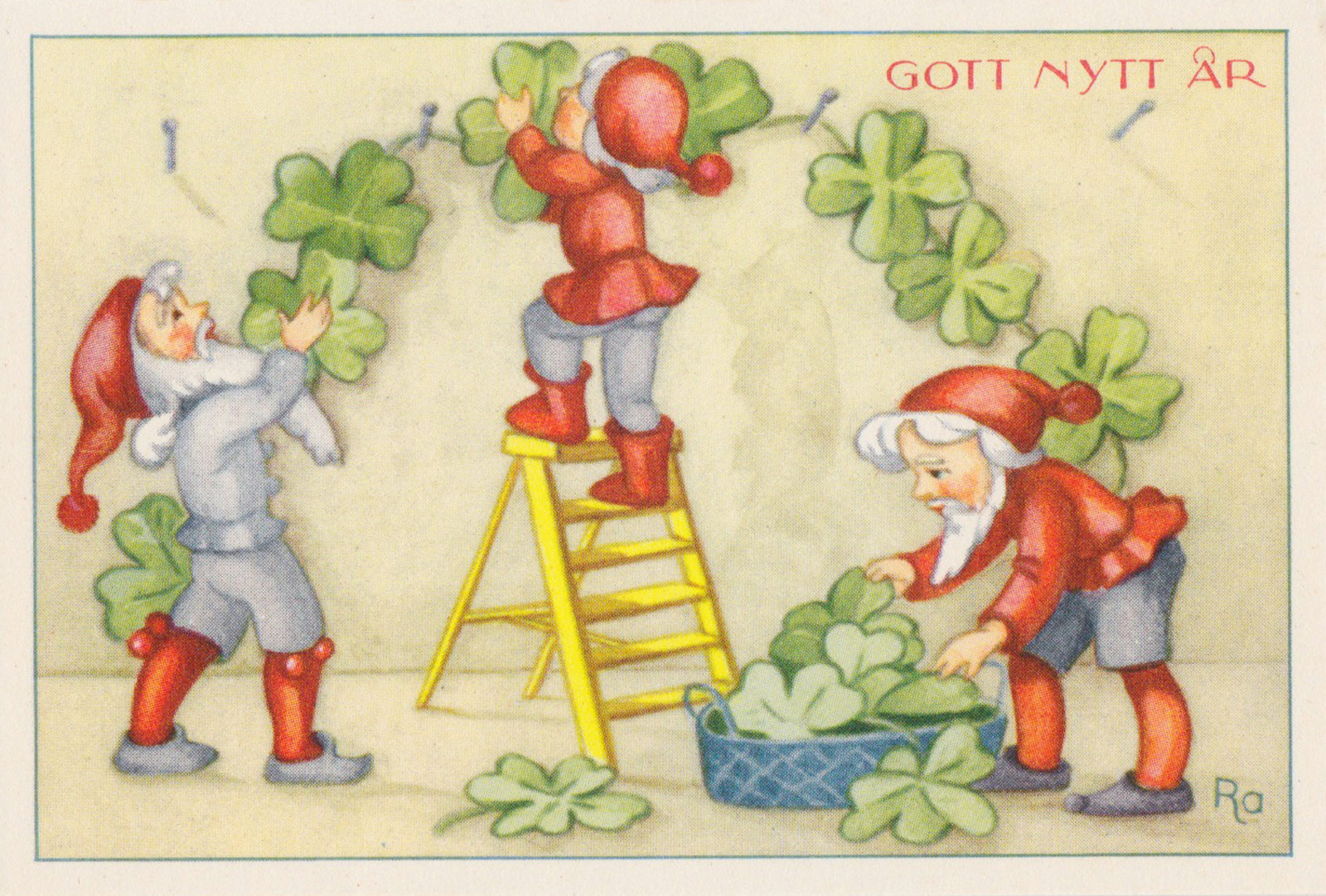 Tomte hanging clovers
