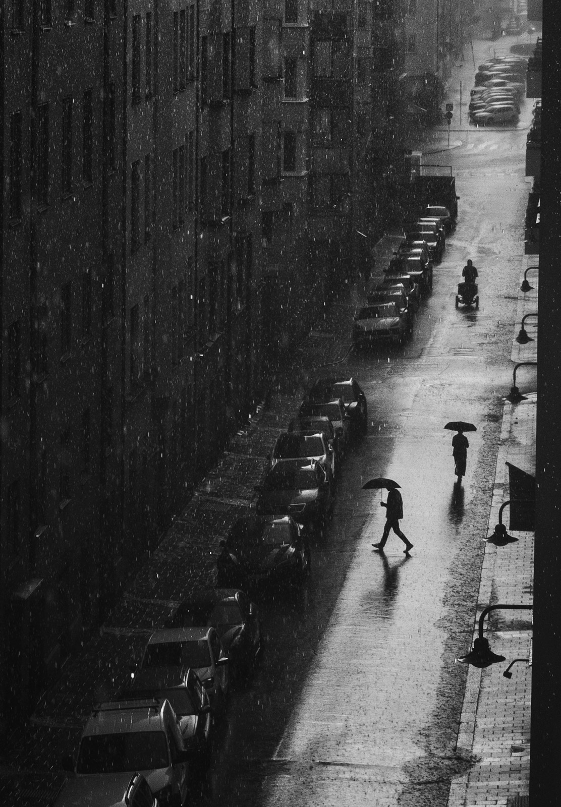 Silhouettes in the rain