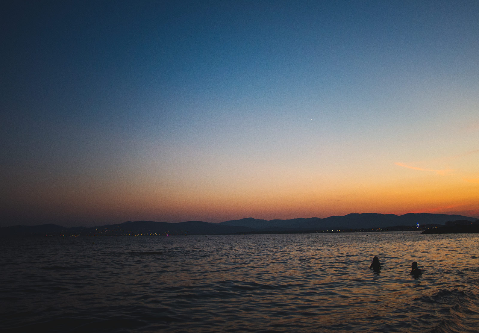 Sunset over beach