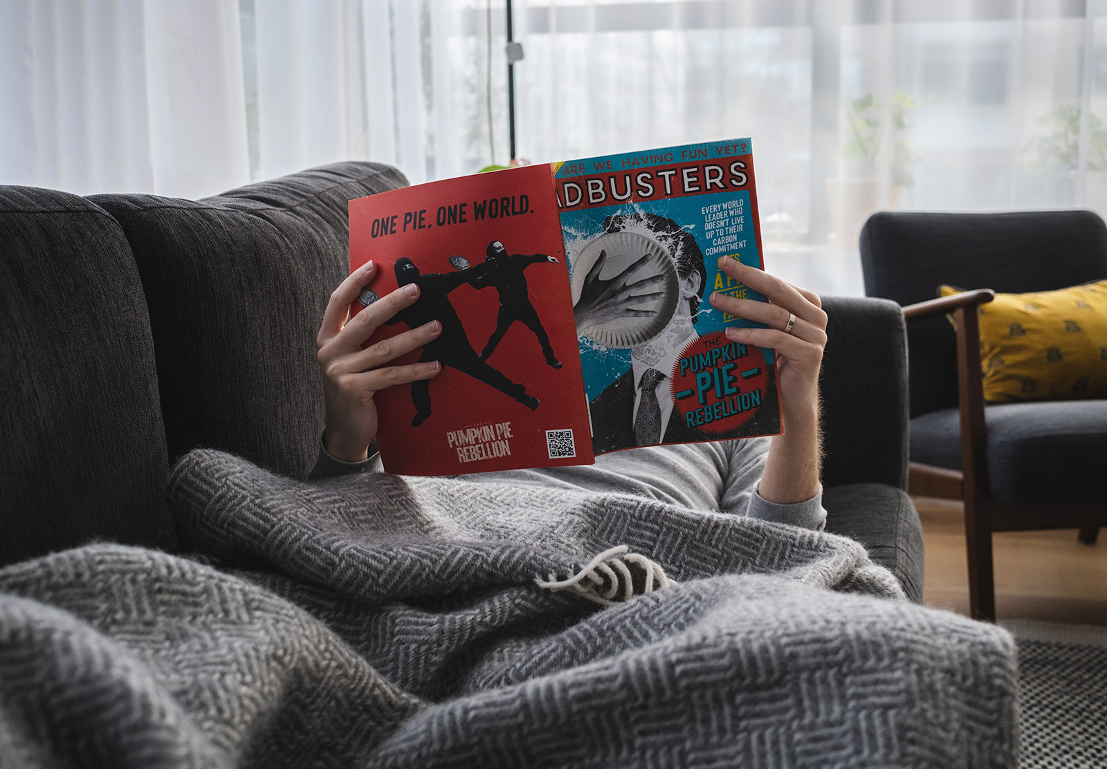 Man reading magazine