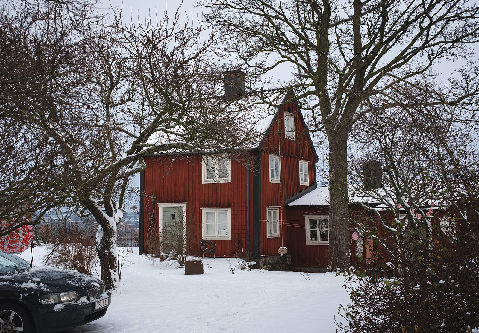 Red wooden house
