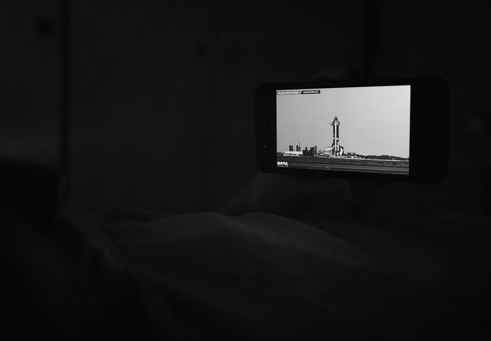 Rocket launch video on phone