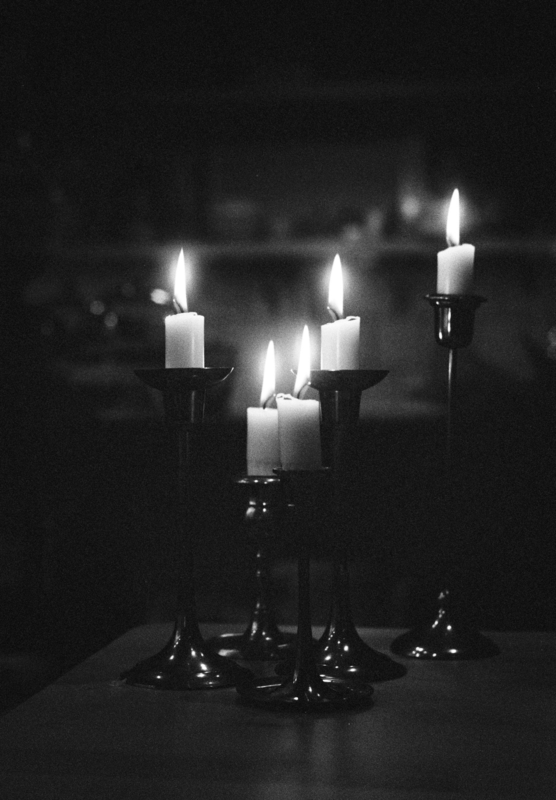Lit candles