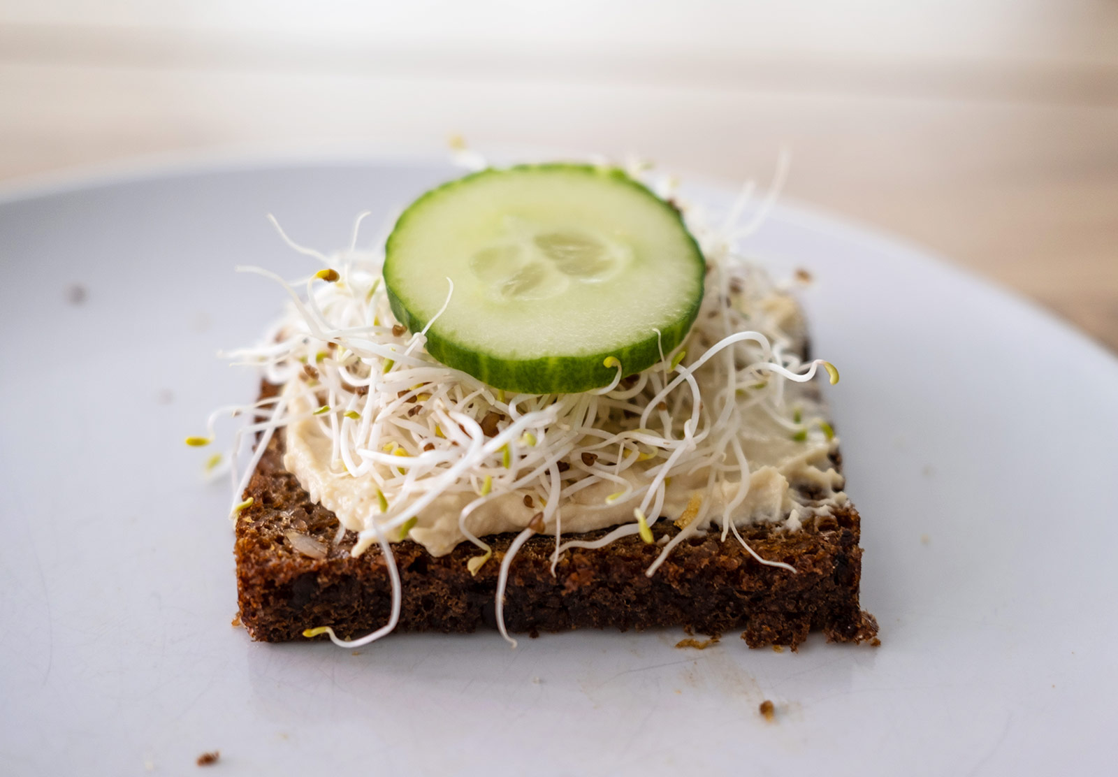 Cucumber on rye bread