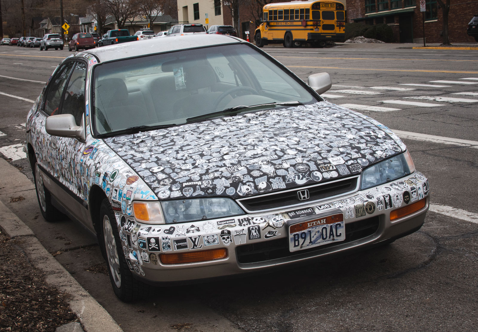 Sticker covered car