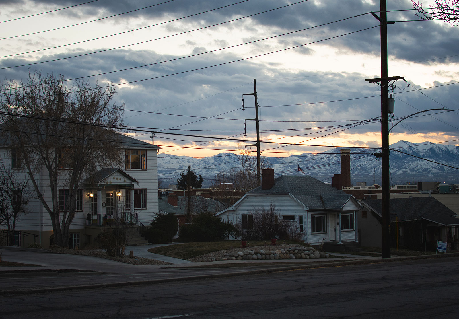 Street at sunset