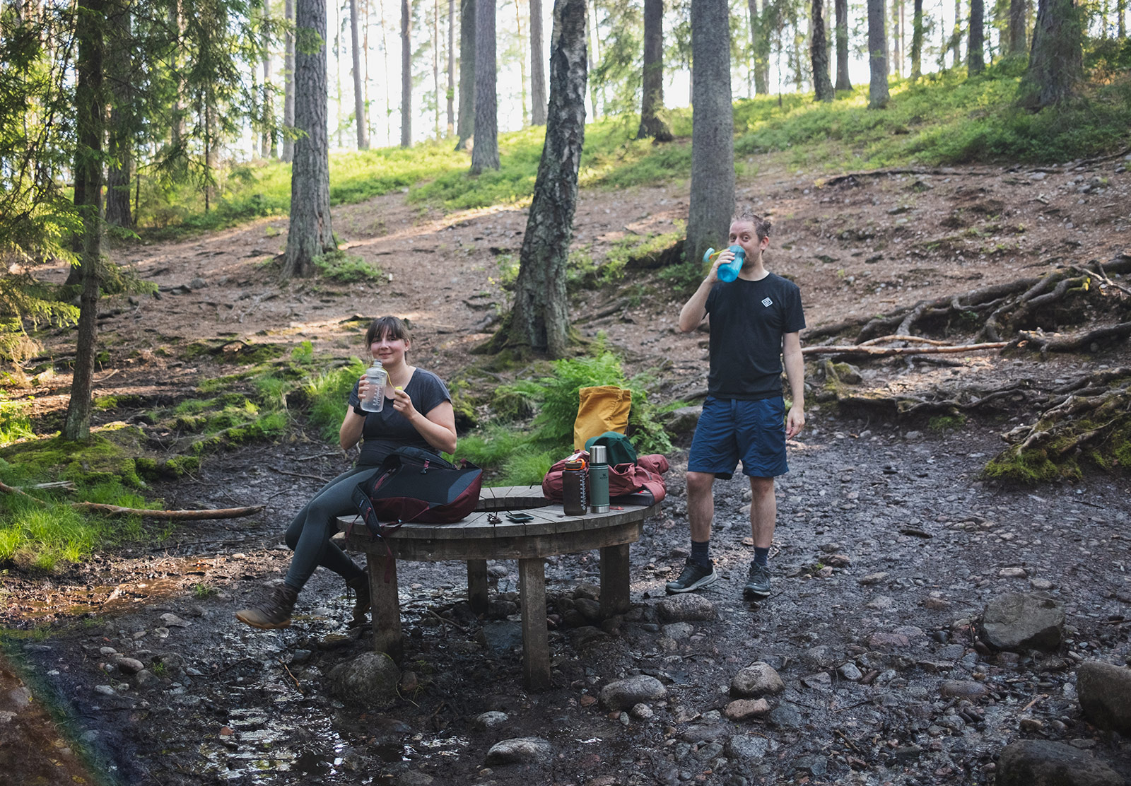 People drinking water