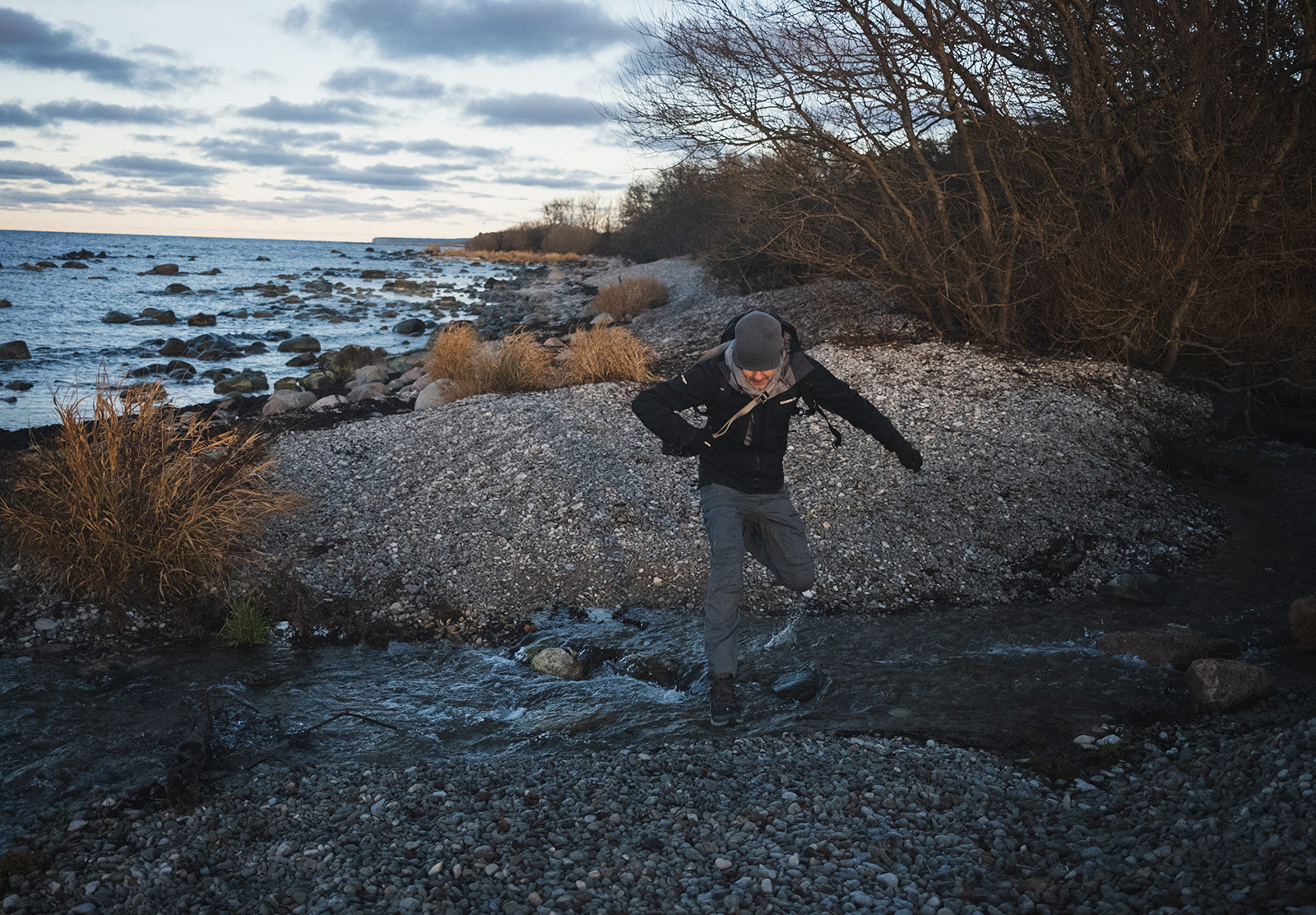 Man jumping over water