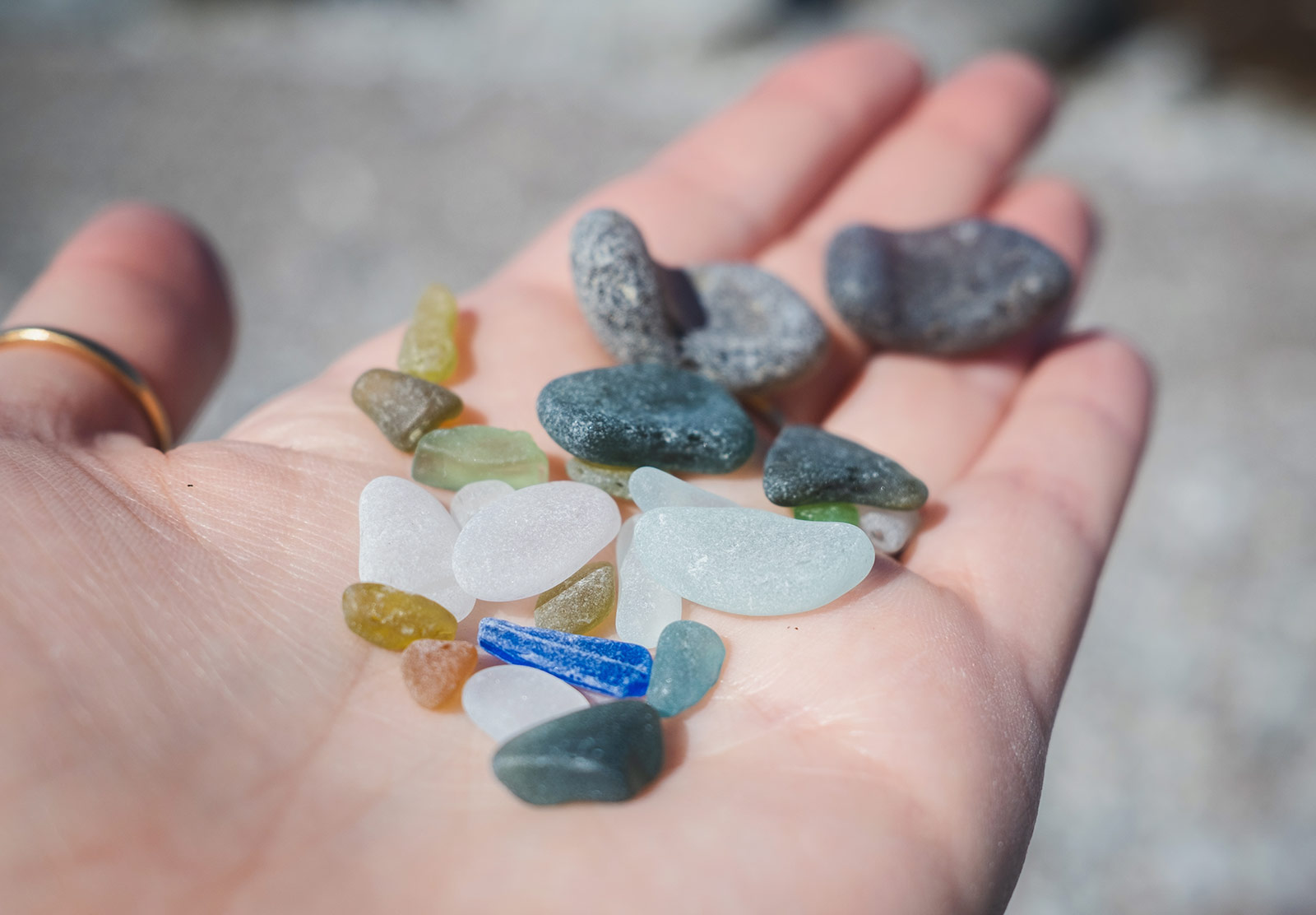 Handful of sea glass
