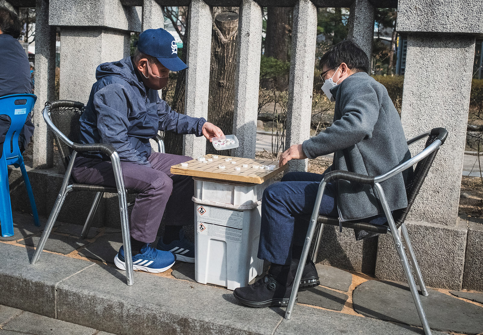 Men playing game at a table