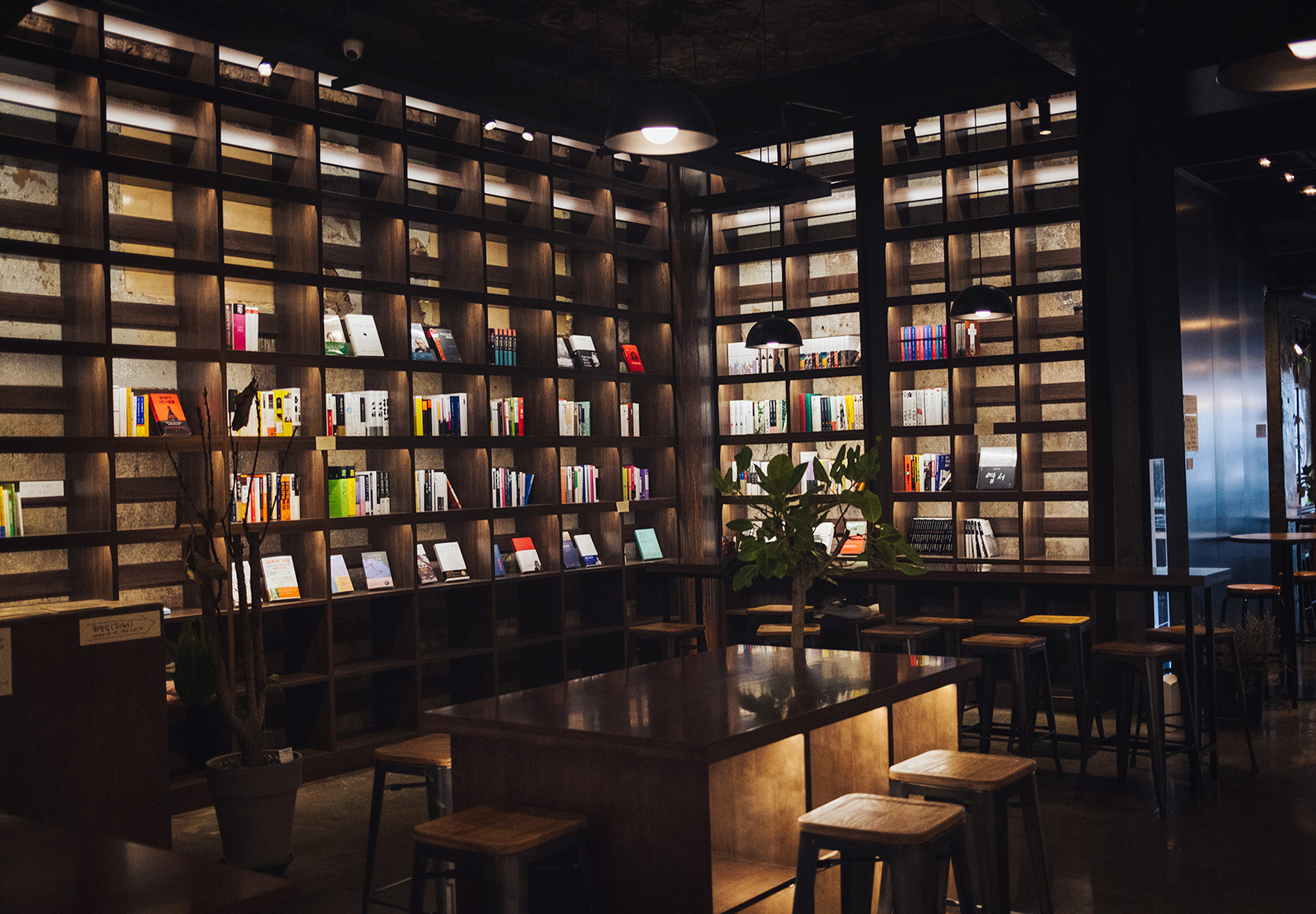 Books on high shelves