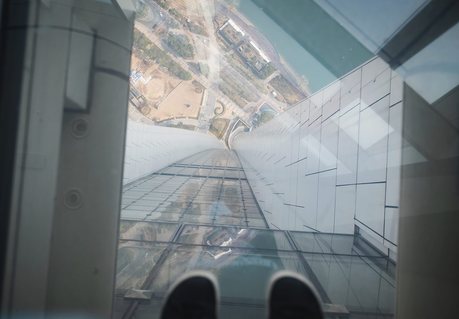 View through transparent floor