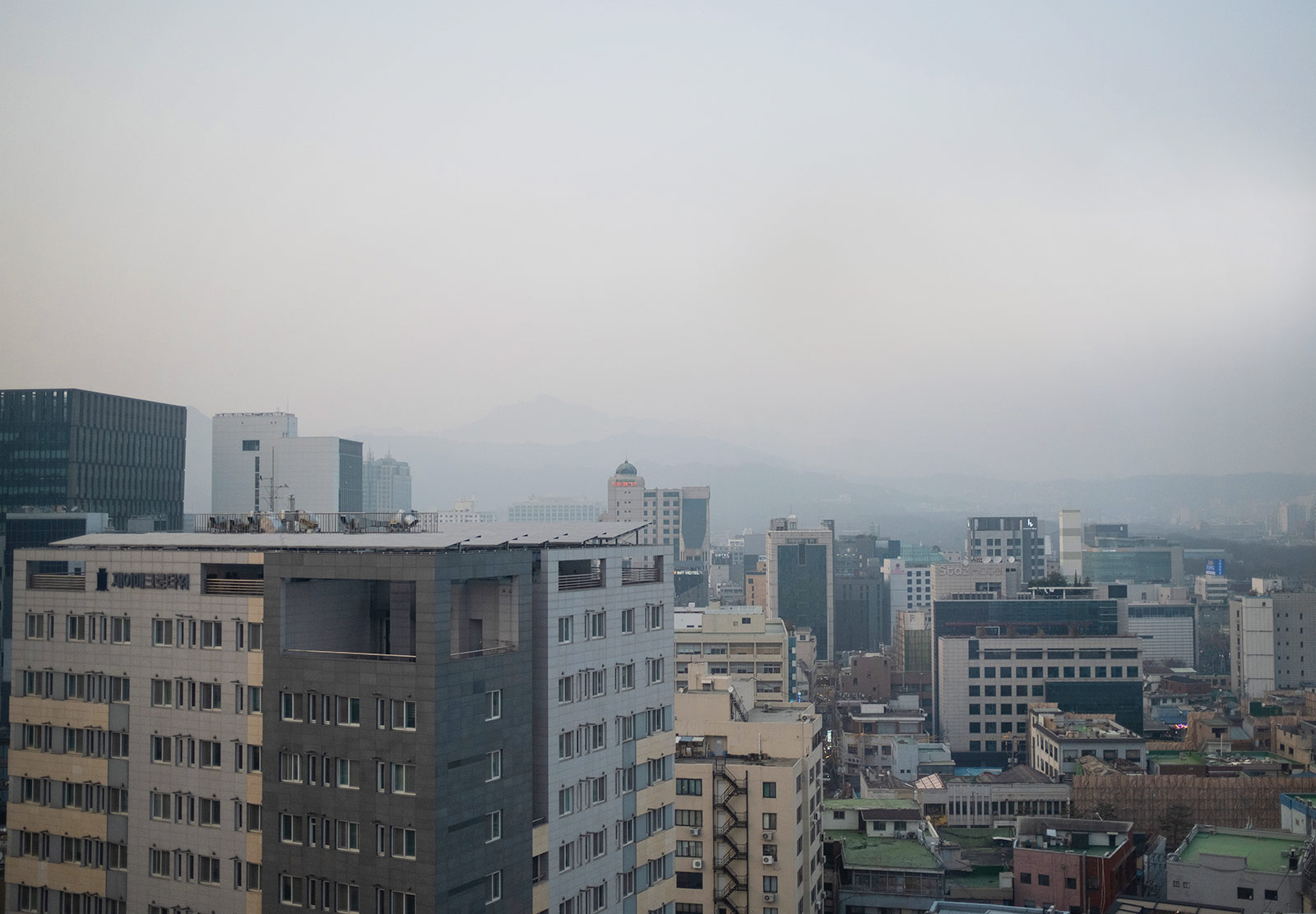 Smog hanging over city