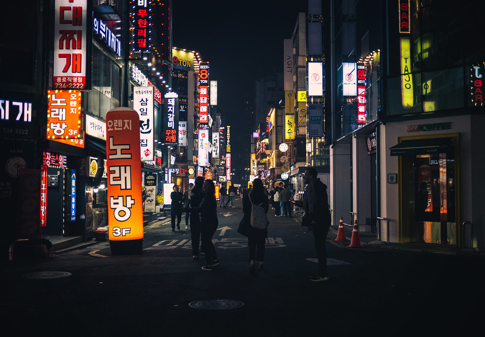 Neon signs at night