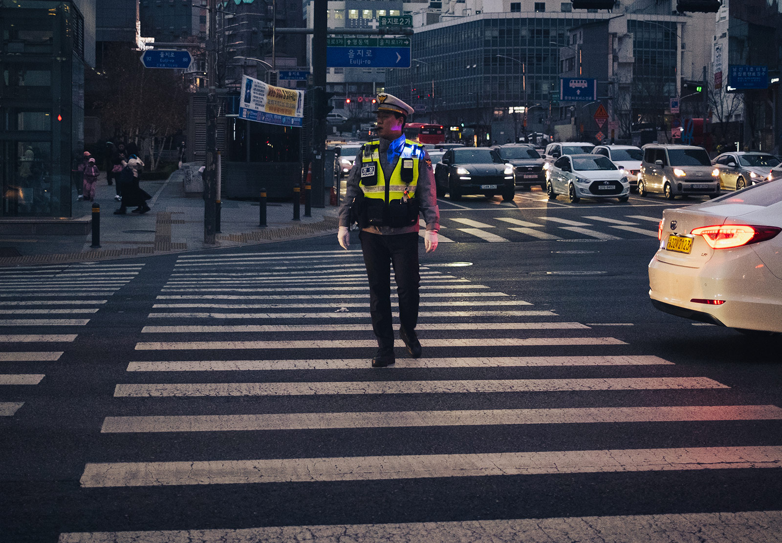 Man directing traffic manually