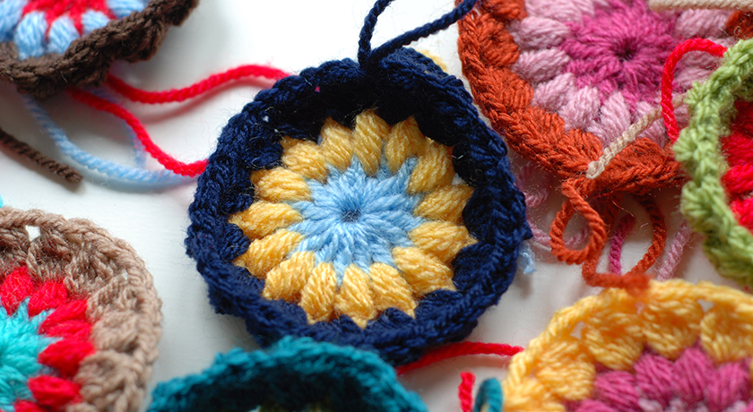 Colourful granny square centres