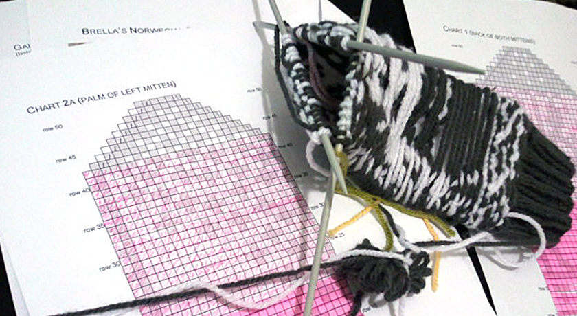 Highlighted knitting pattern