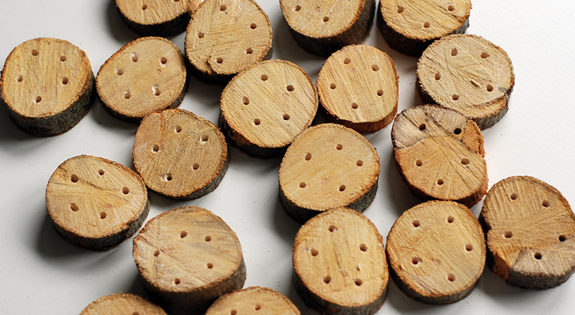 Rough wooden buttons