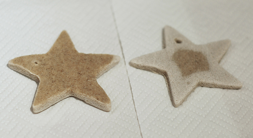 Uneven drying on salt dough shapes
