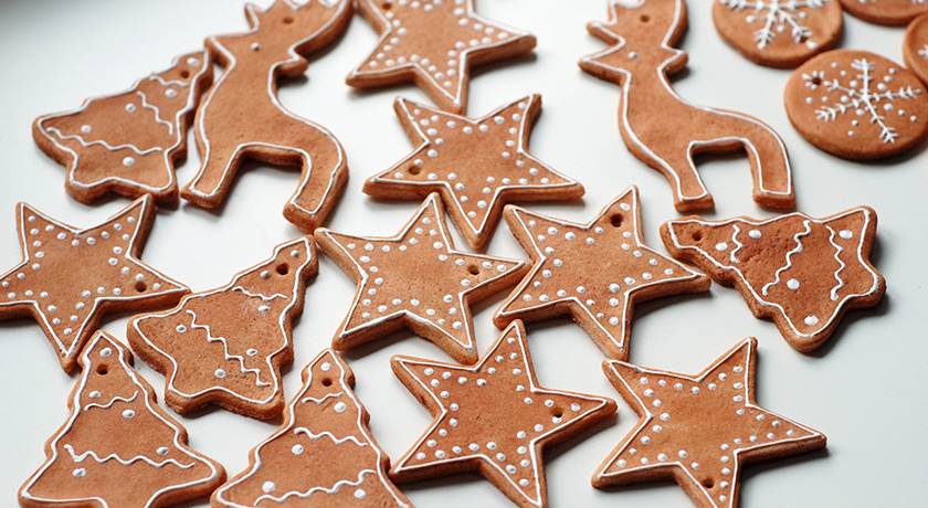 Iced gingerbread Christmas ornaments