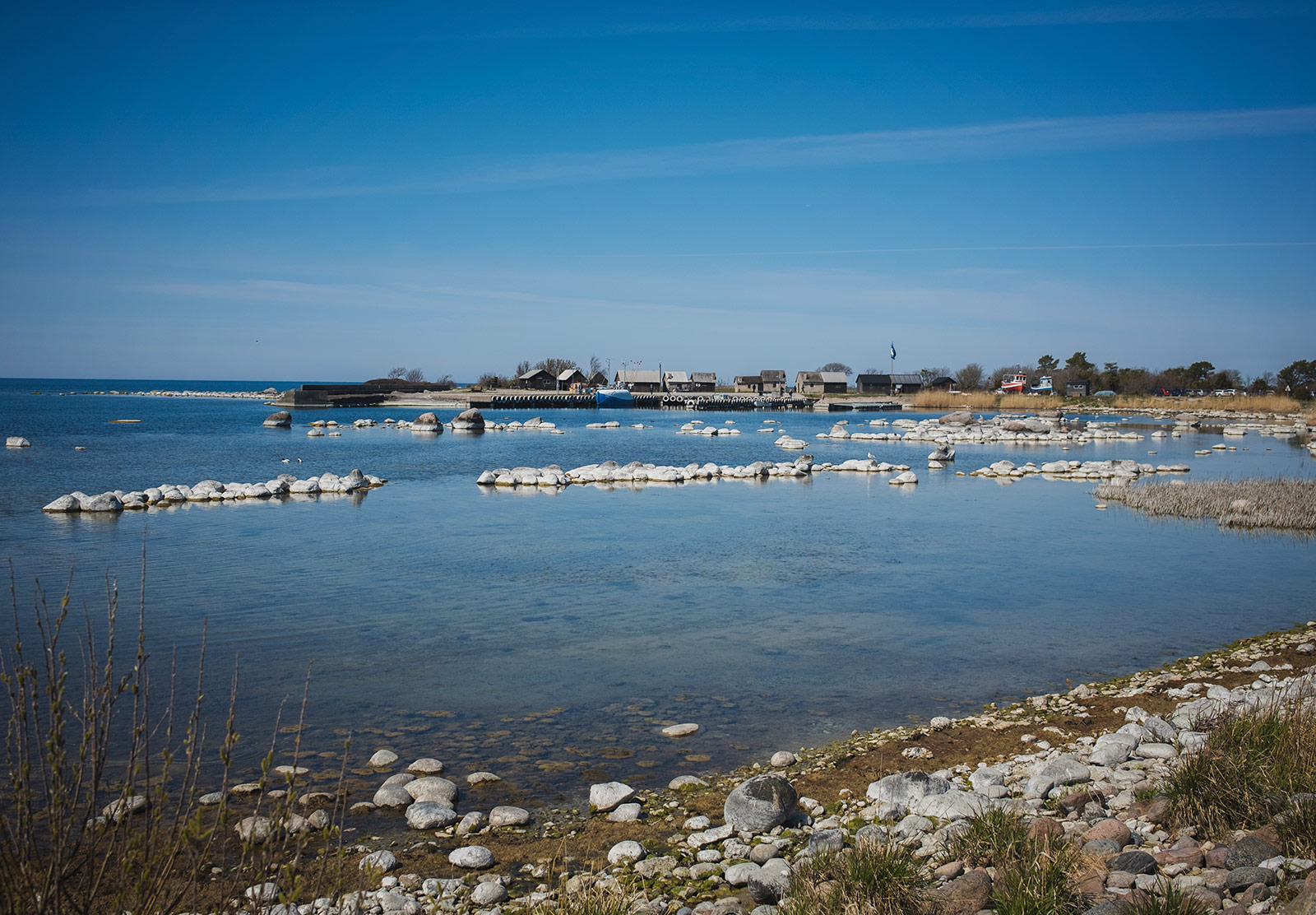 Fishing yard from a distance