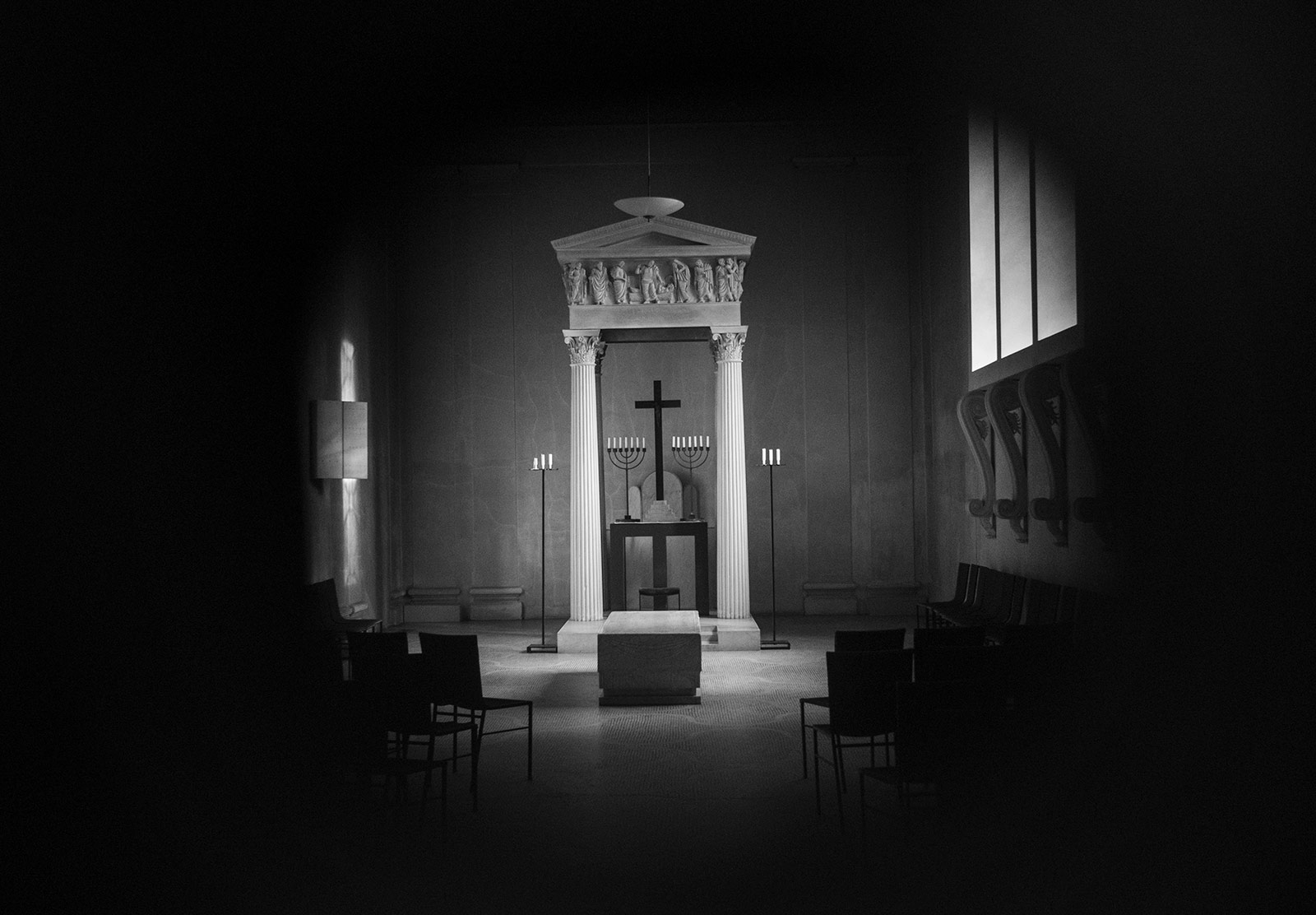 Cross and pillars