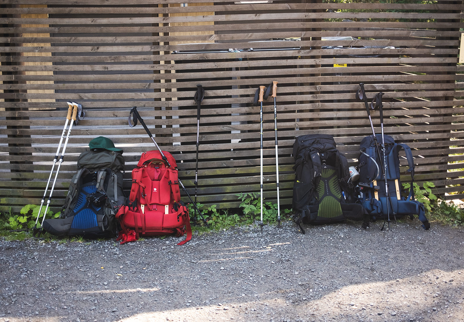 Row of rucksacks