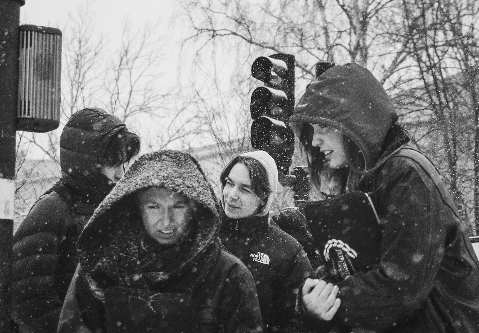 People wearing hoods