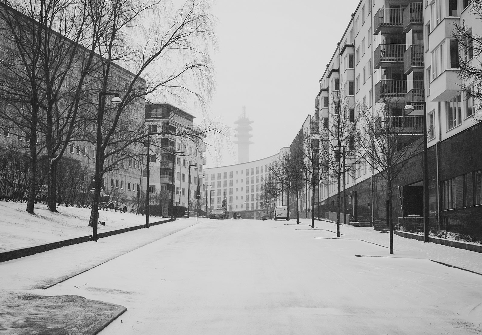 Snow covered road