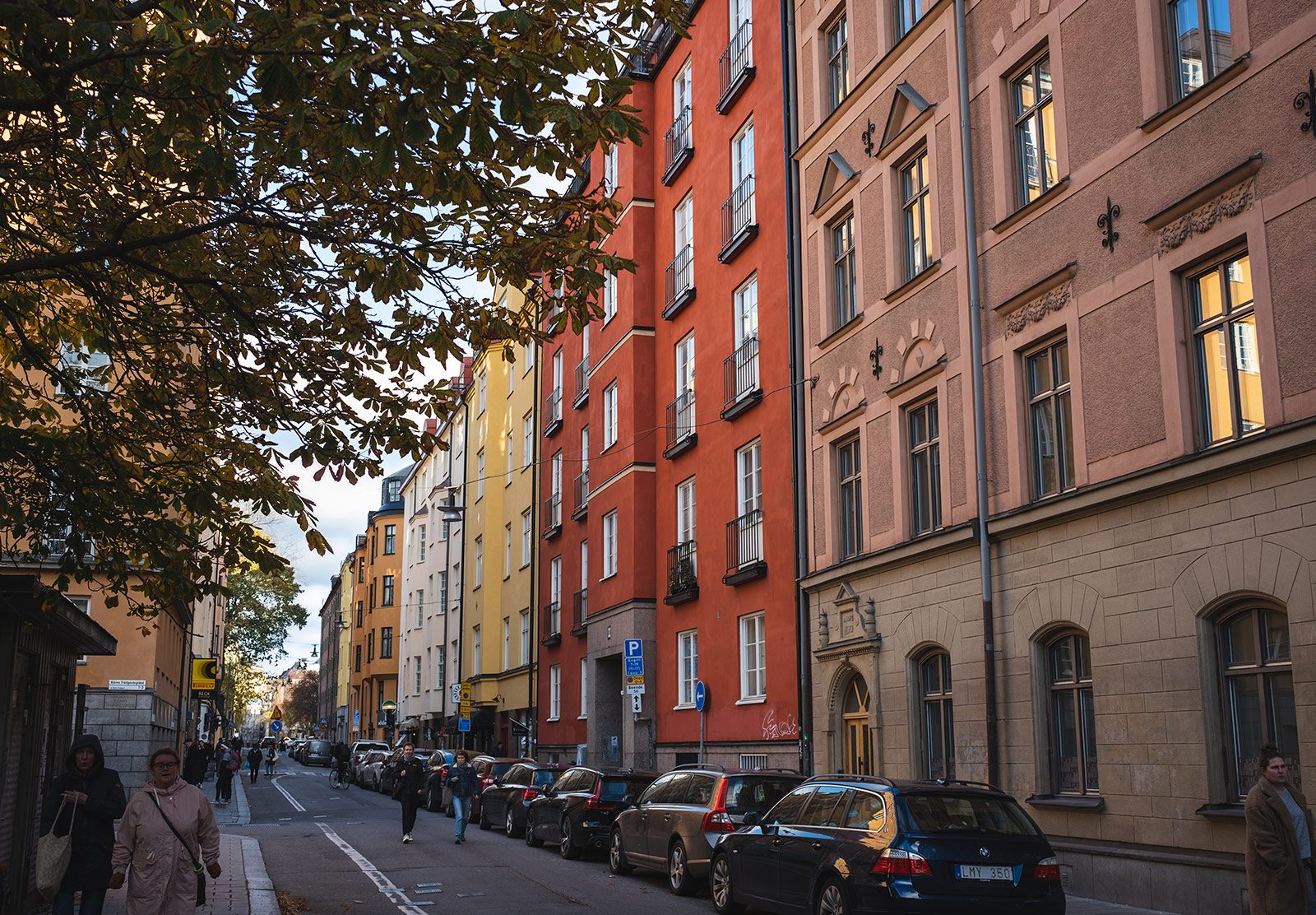 Row of colourful buildings