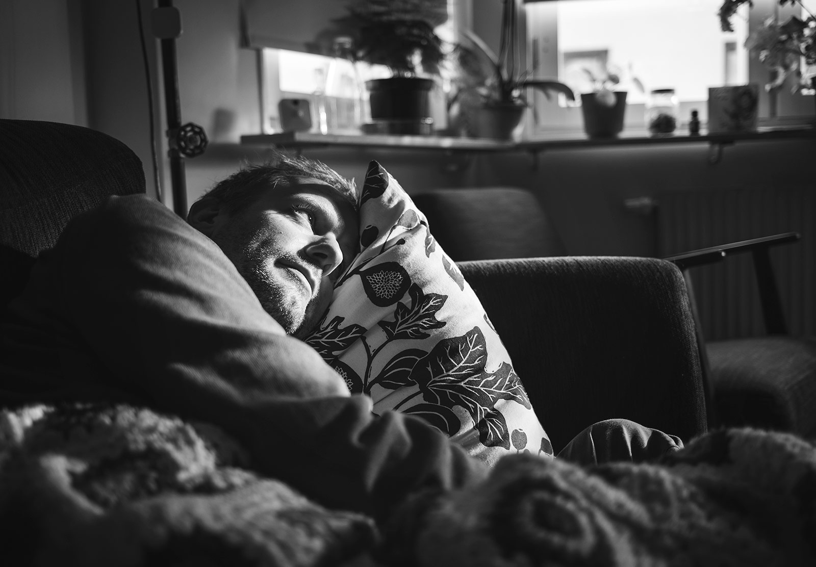 Man watching TV