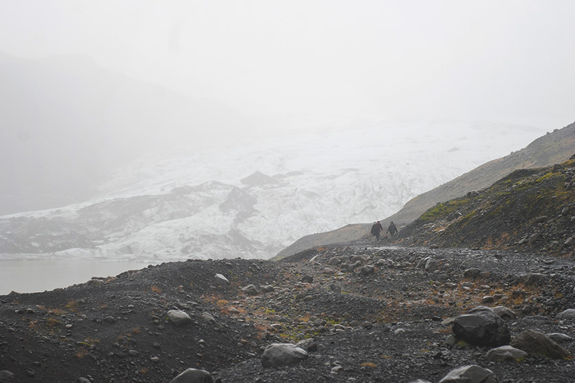 Black sand and mist