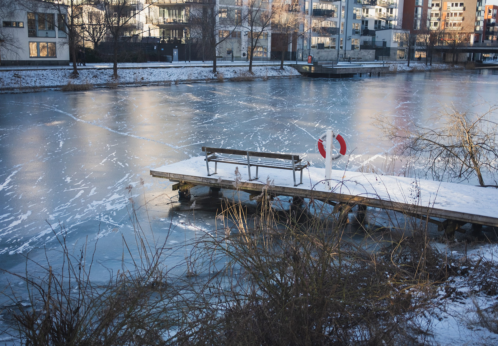 Jetty on frozen water