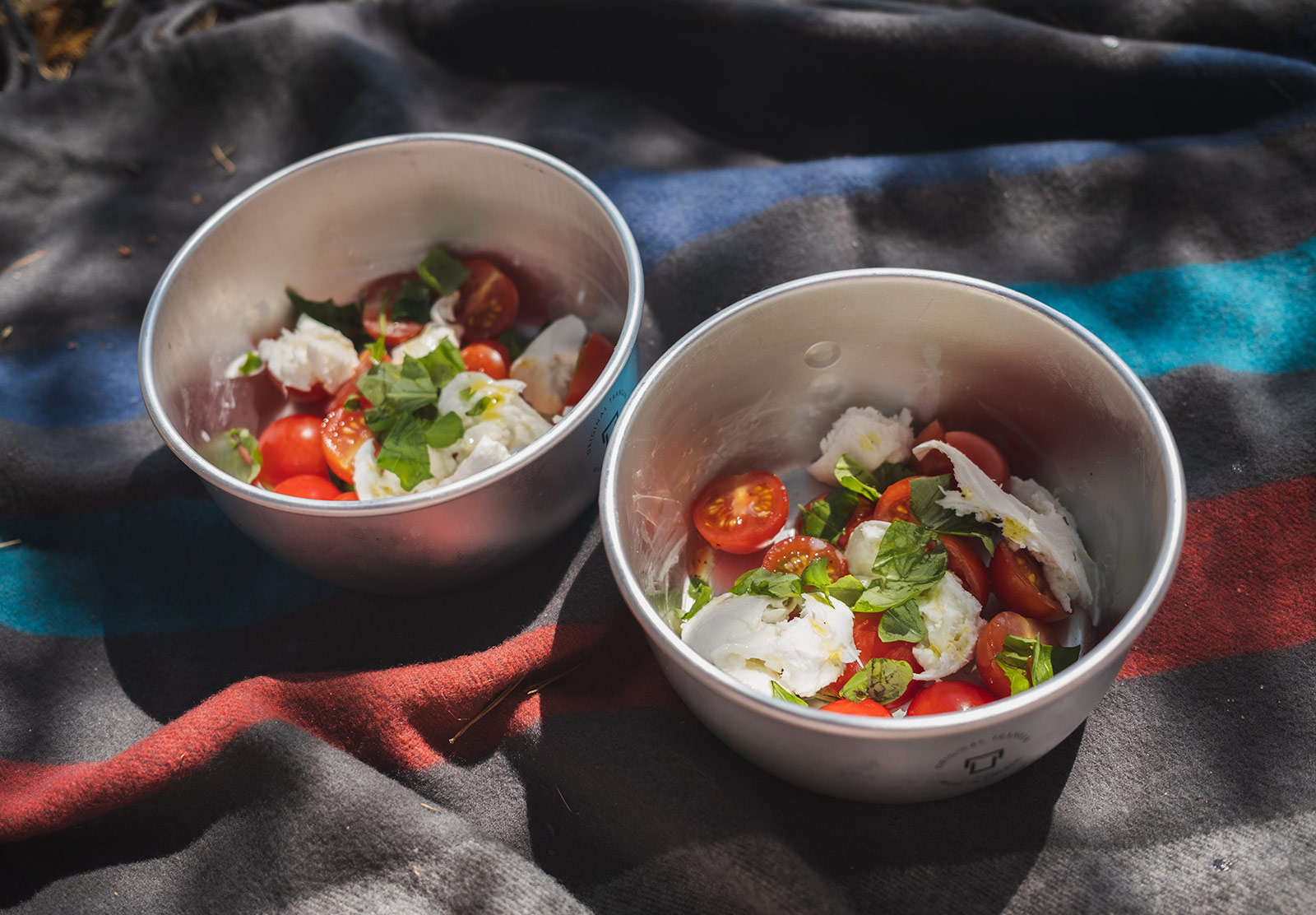 Mozzarella salad in bowls