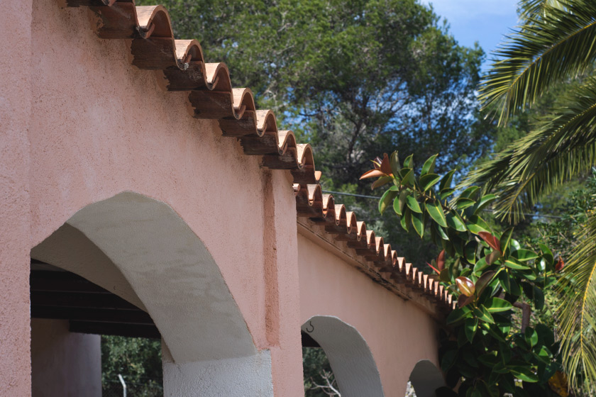 Terracotta pink roof tiles