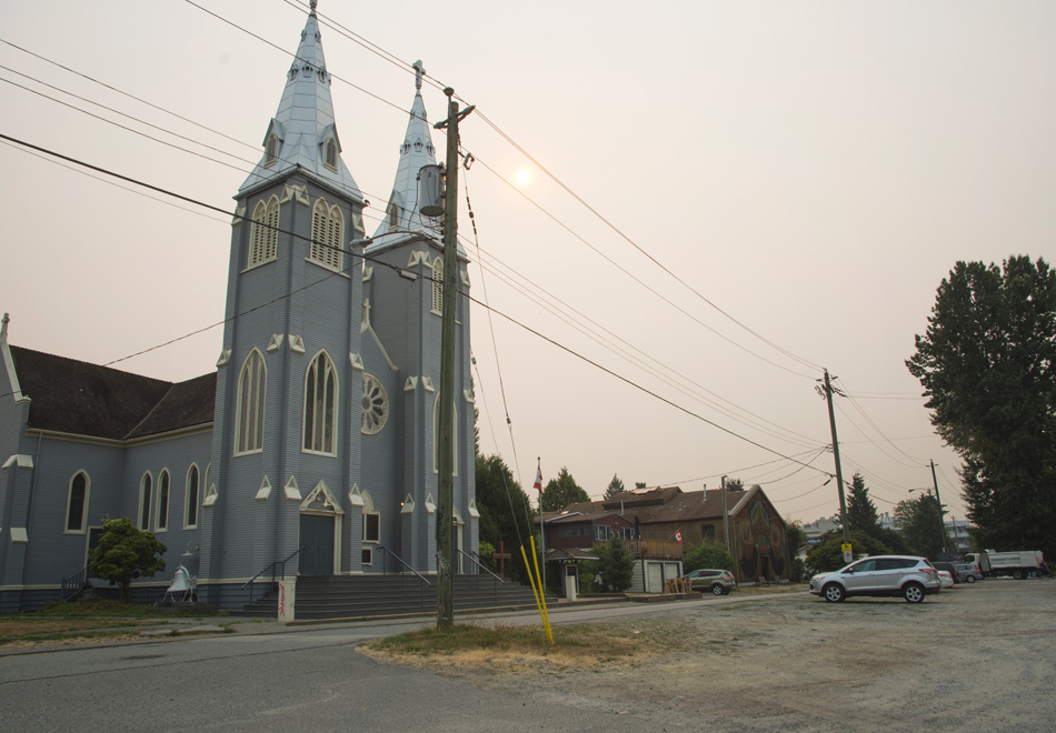 Grey wooden church