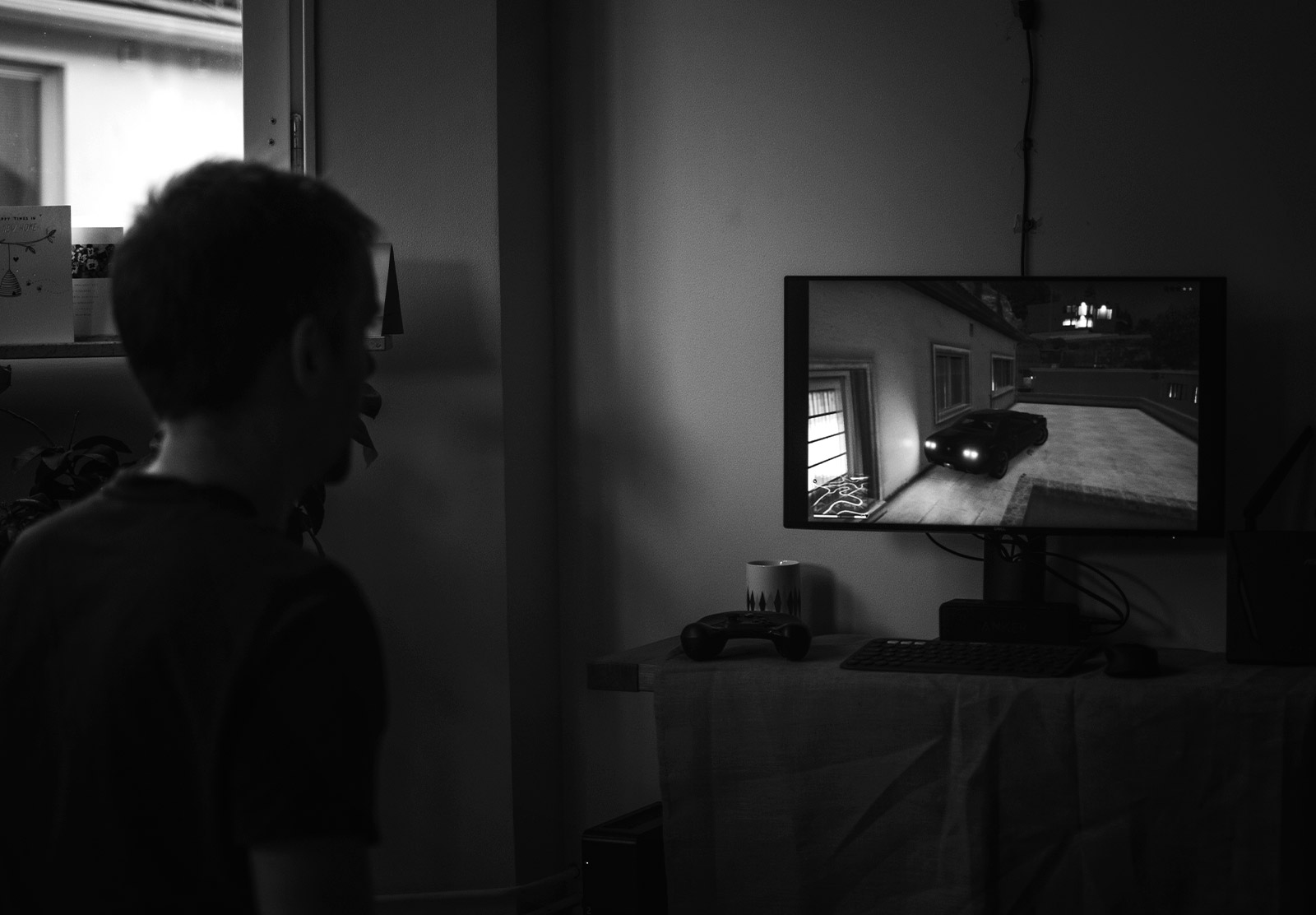 Man playing games