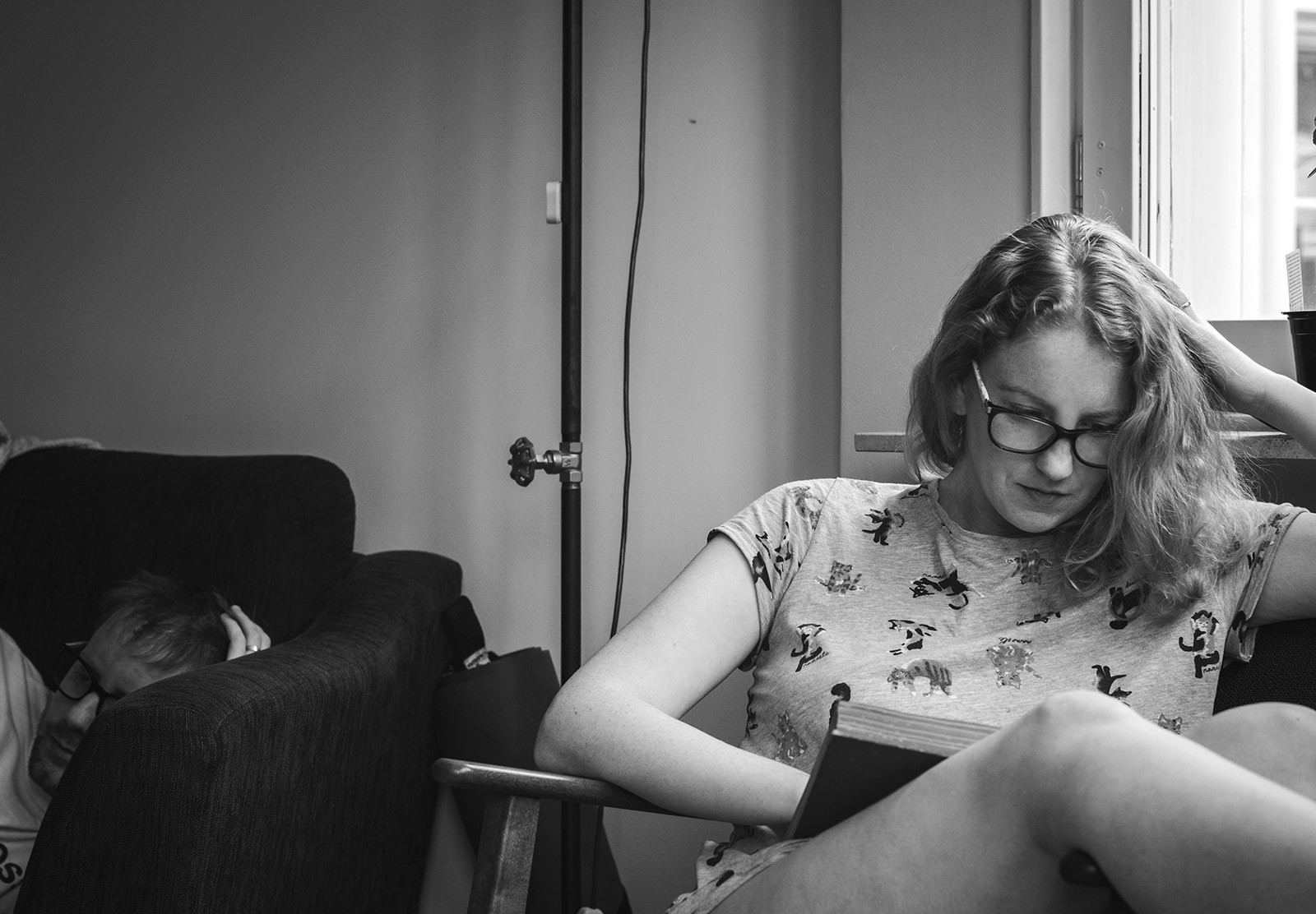 Woman reading book