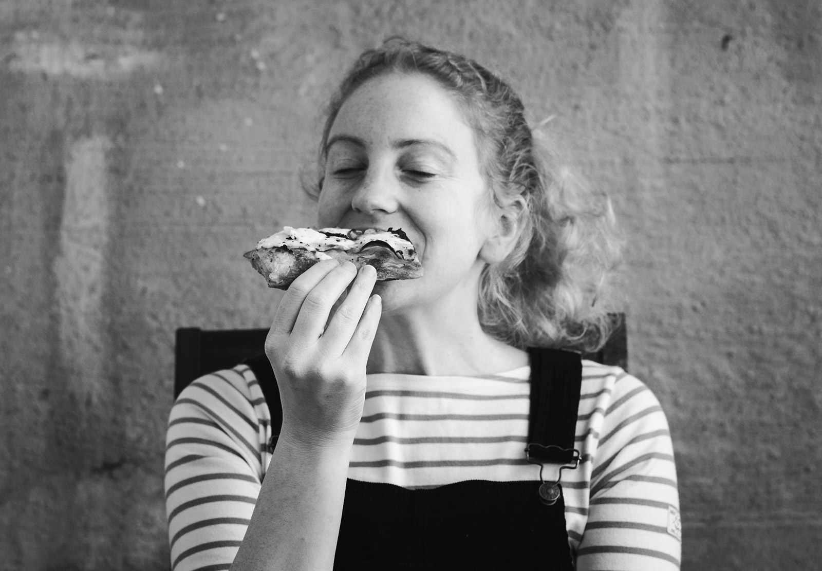 Me eating pizza
