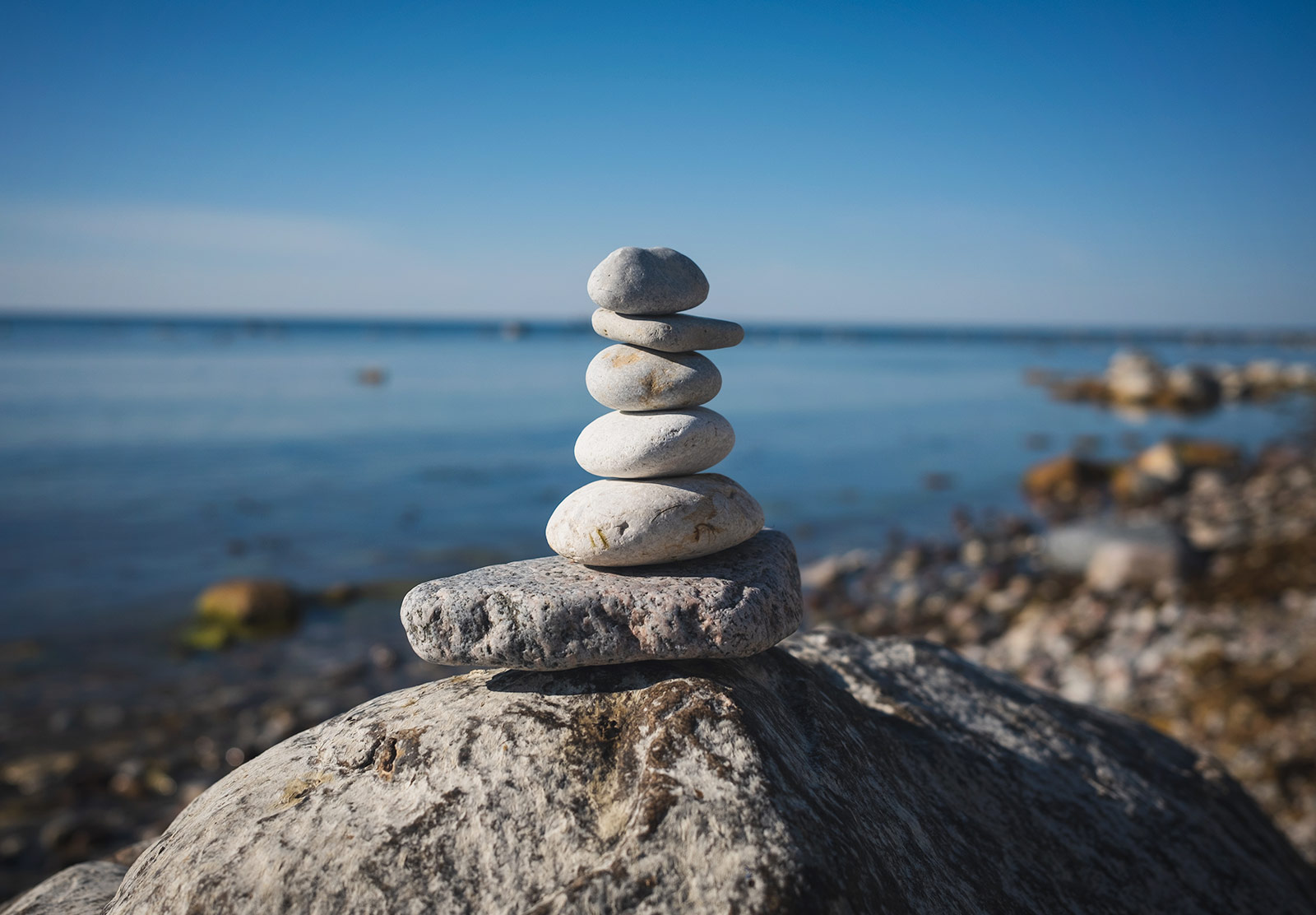 Stone stack on rock