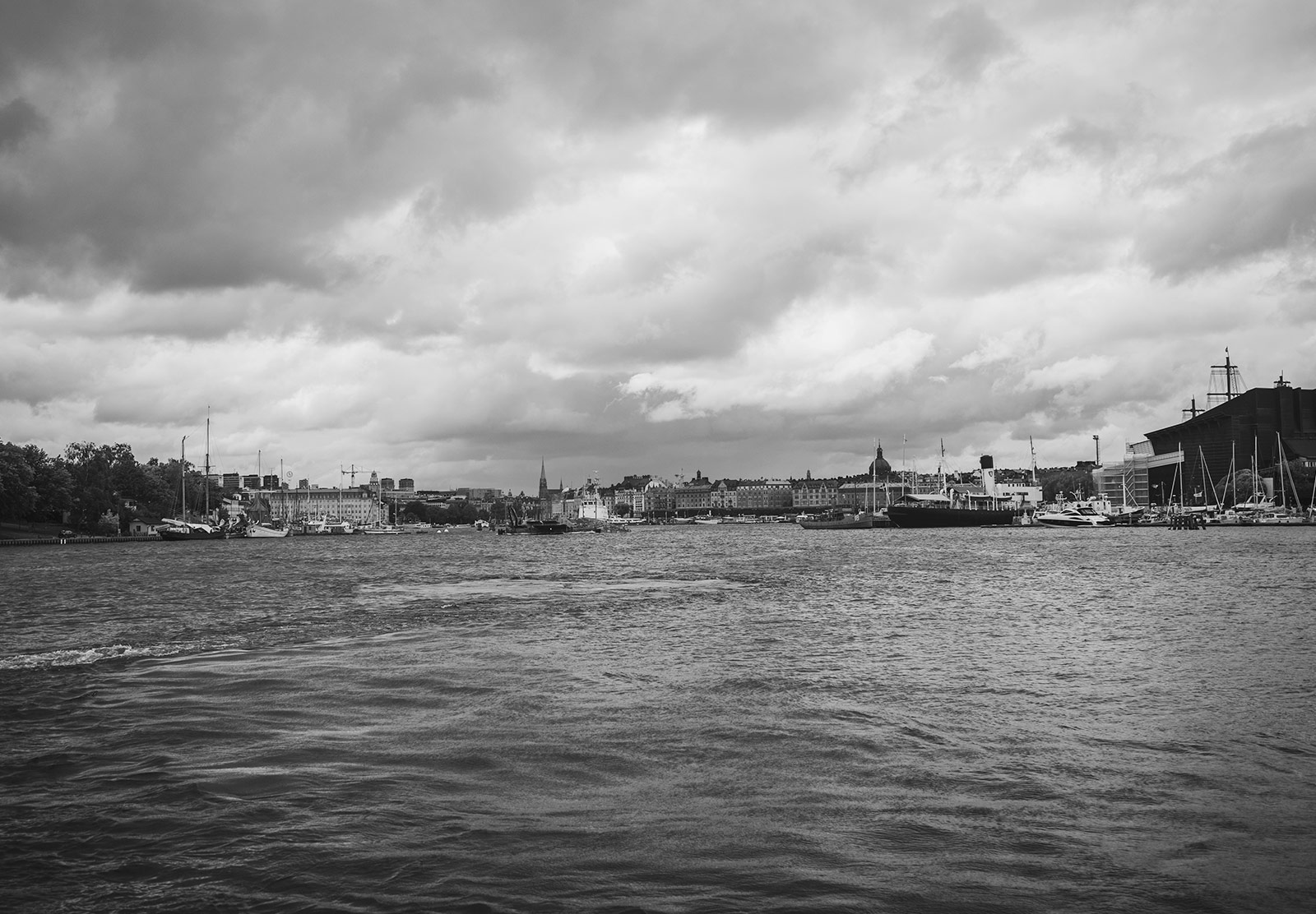 Moody skies and water