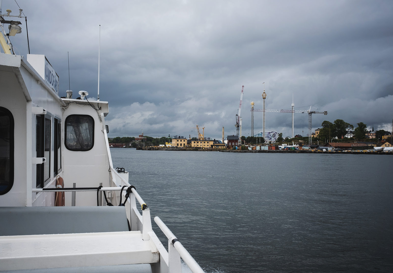 Dark clouds over water